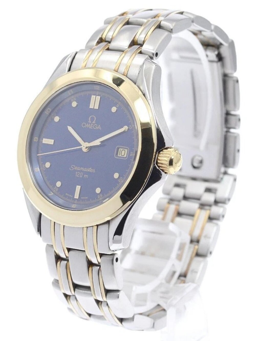 OMEGA Seamaster120 2311.80 YG2 tone blue Dial Quartz Men's Watch_965209